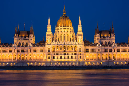 Budapest parliament by night