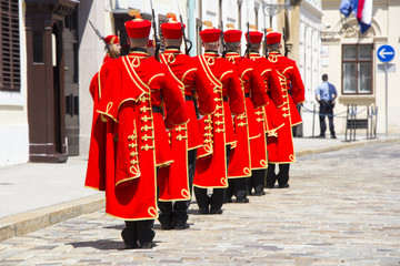 Ceremonial Changing of the Guard in Zagreb, Croatia