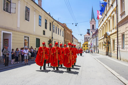 Ceremonial Changing of the Guard in Zagreb, Croatia