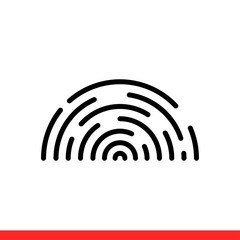 Fingerprint vector icon, Modern flat sign isolated on white background