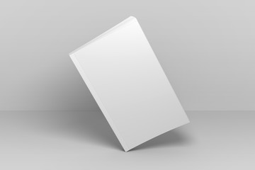 Blank 3D illustration standing soft cover book mockup.