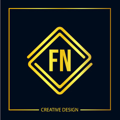 Initial FN Letter Logo Template Design