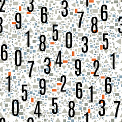 Seamless Pattern with the Numbers