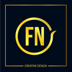 Initial FN Letter Logo Template Design