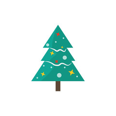 Merry Christmas greeting card with christmas tree