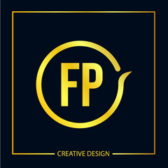 Initial FP Letter Logo Template Design