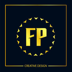 Initial FP Letter Logo Template Design