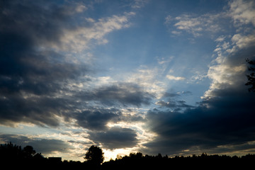 dramatic sky with clouds