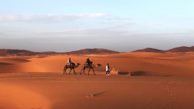 Beautiful dunes of Sahara desert Erch Chebi, Morocco in Africa