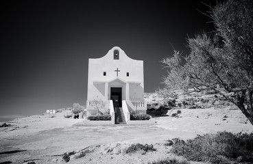 Small catholic church near Azure Window, Gozo Island, Malta