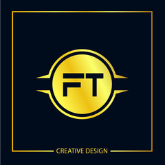 Initial FT Letter Logo Template Design