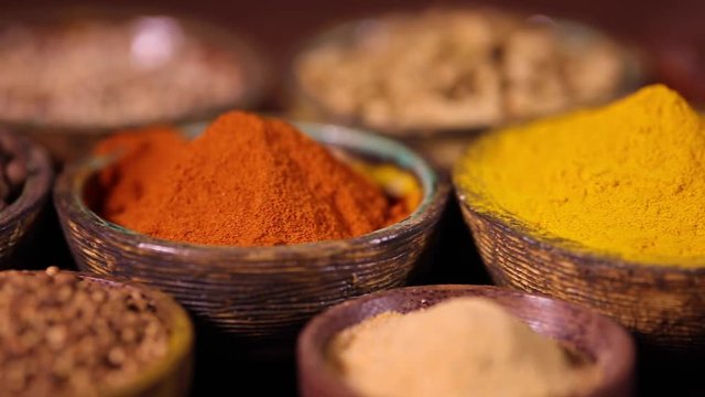 Cookbook and various spices background 