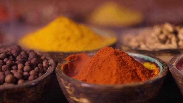 Cookbook and various spices background 