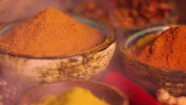Cookbook and various spices background 