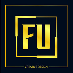 Initial FU Letter Logo Template Design