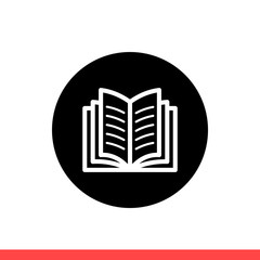 Book vector icon, Modern flat sign isolated on white background