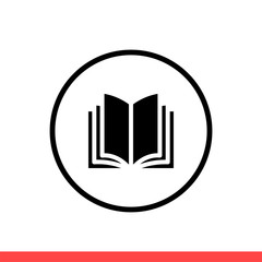 Book vector icon, Modern flat sign isolated on white background