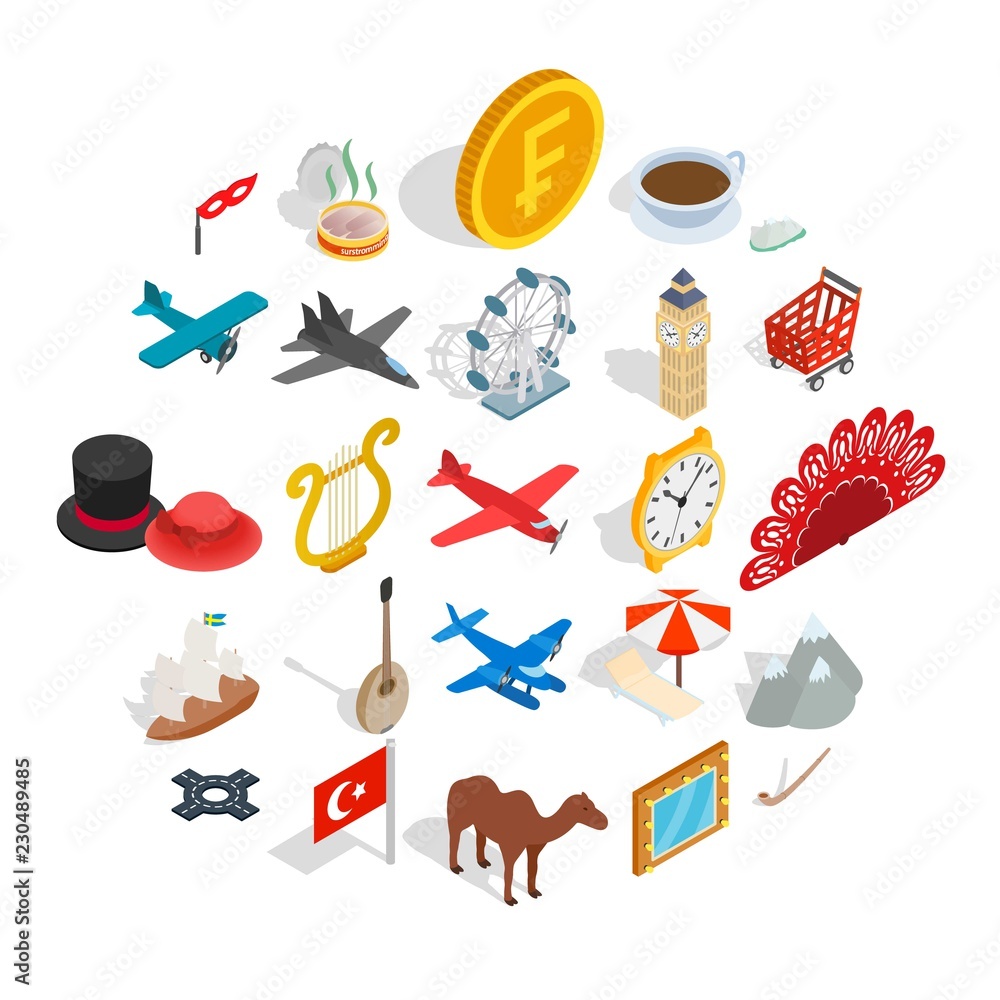 Poster border monitoring icons set. isometric set of 25 border monitoring vector icons for web isolated on 