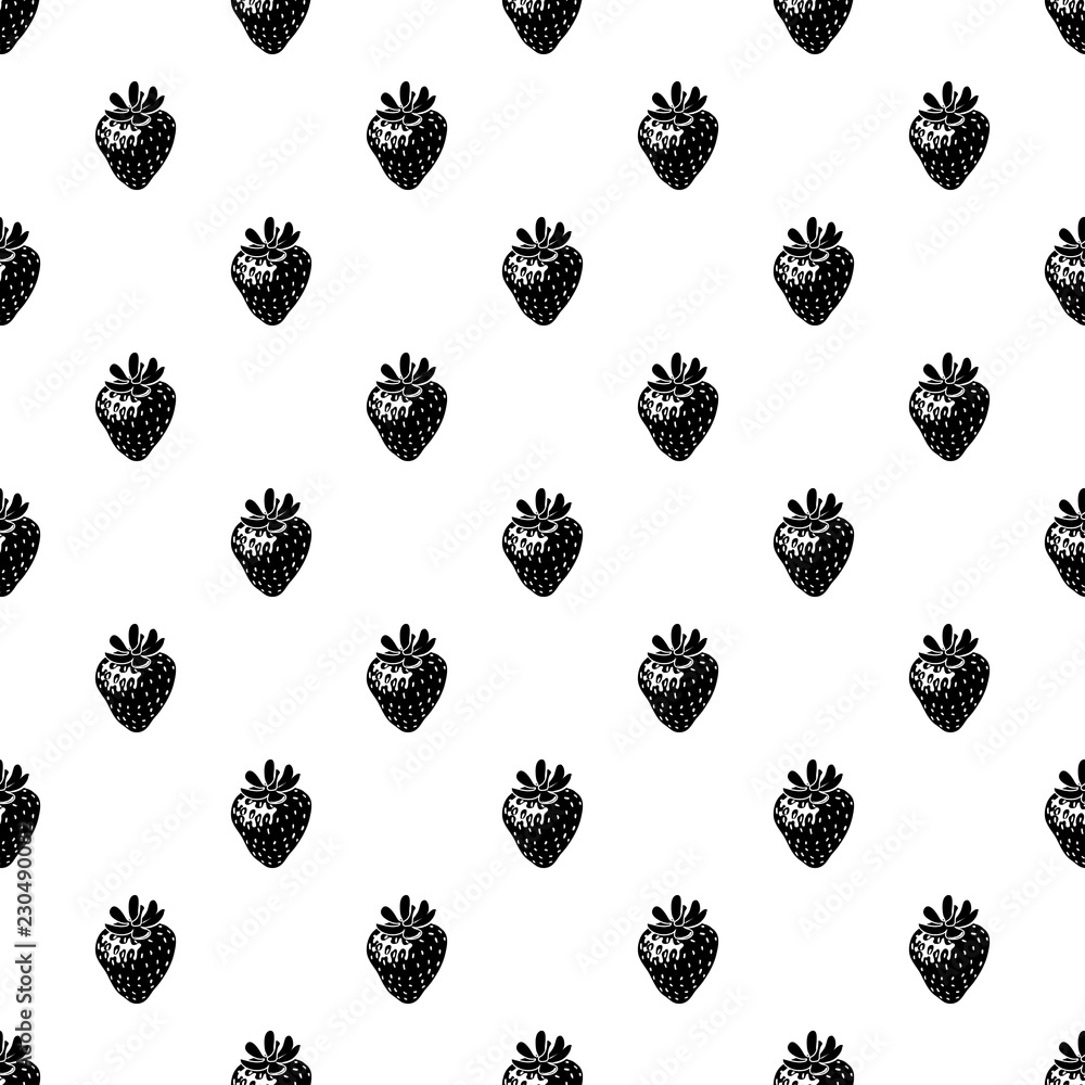Poster strawberry pattern vector seamless repeating for any web design