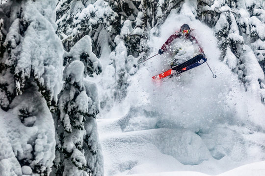 Skier skiing down a mountain