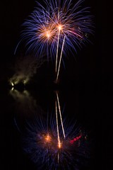 fireworks above water, mirroring