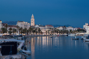 Fototapeta premium Split at night, Croatia, Balkans in Europe