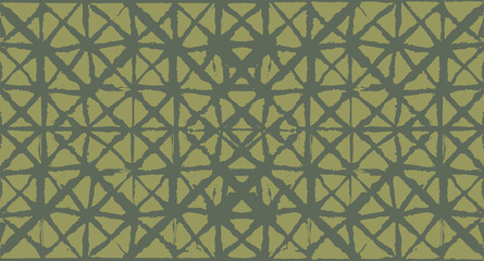 Japanese Kimono Vector Seamless Pattern, Artistic Tie Dye Geisha Ornament. Wabi Sabi Ikat Geo Texture, Asian Kimono Textile Watercolour Batik Prints. Texture Shibori Geometric Seamless Summer Pattern.