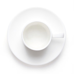white empty cup isolated on white background
