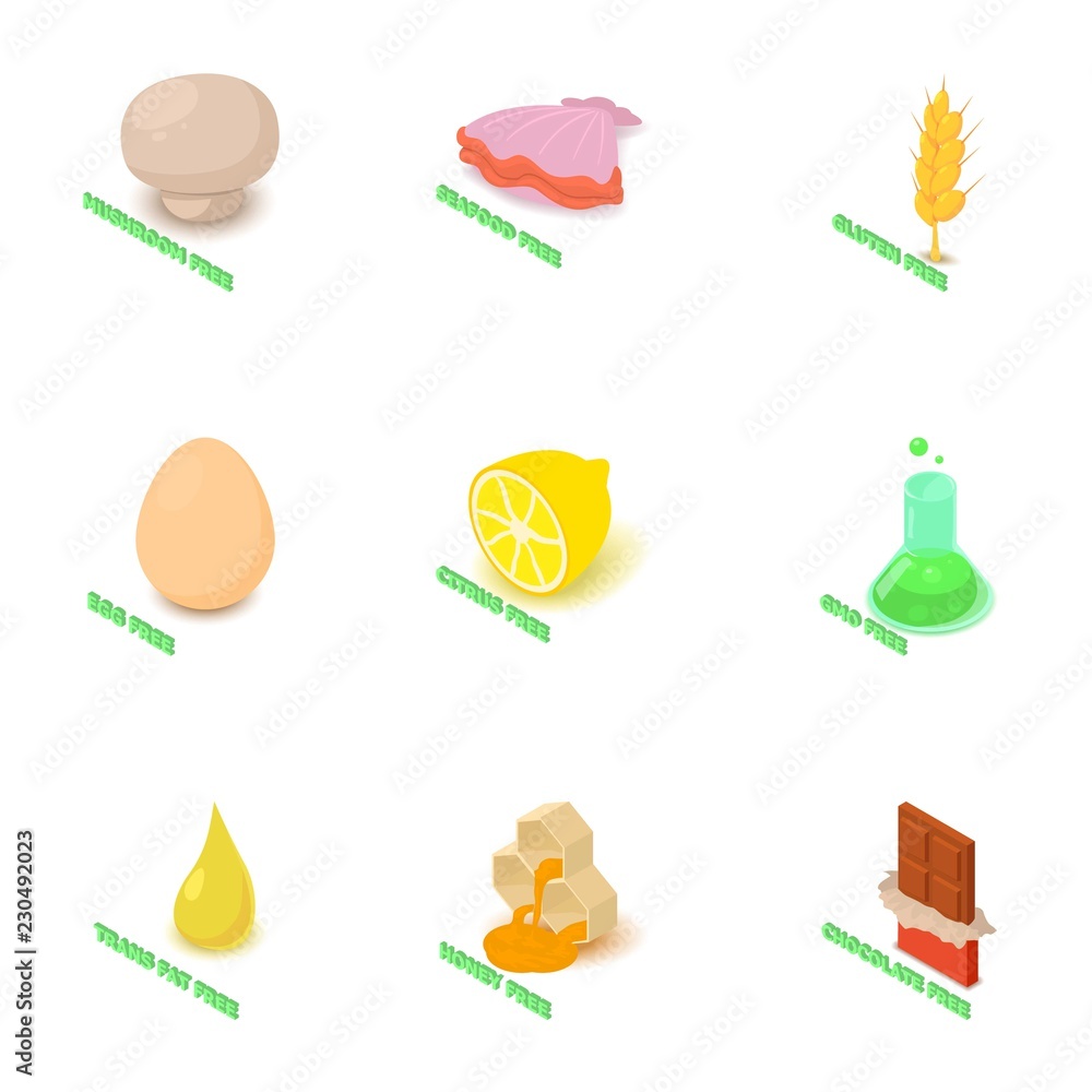 Aufkleber tallow icons set. isometric set of 9 tallow vector icons for web isolated on white background