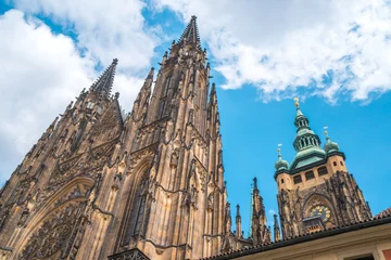 Deurstickers St. Vitus Cathedral in Prague in a beautiful summer day © k_samurkas