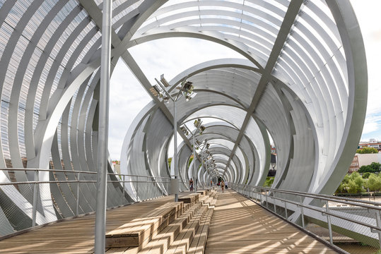 Modern bridge in park