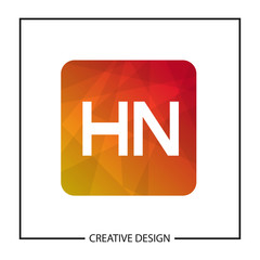 Initial Letter HN Logo Template Design