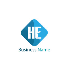 Initial Letter HE Logo Template Design