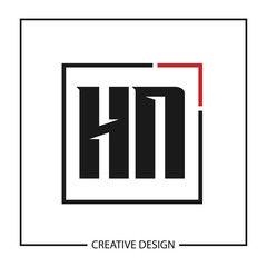 Initial Letter HN Logo Template Design