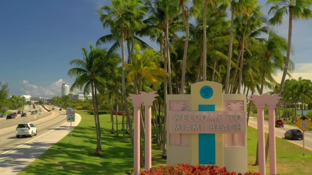 Welcome to Miami Beach lateral flyby