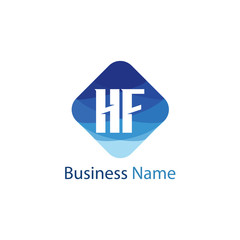 Initial Letter HF Logo Template Design