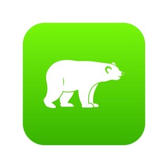 Wild bear icon digital green for any design isolated on white vector illustration