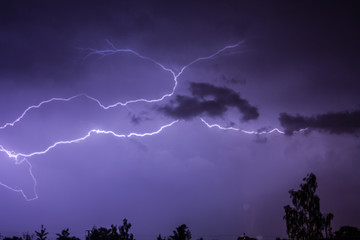 lightning across the sky