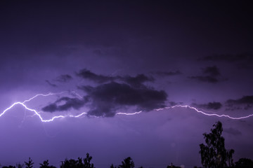 lightning across the sky