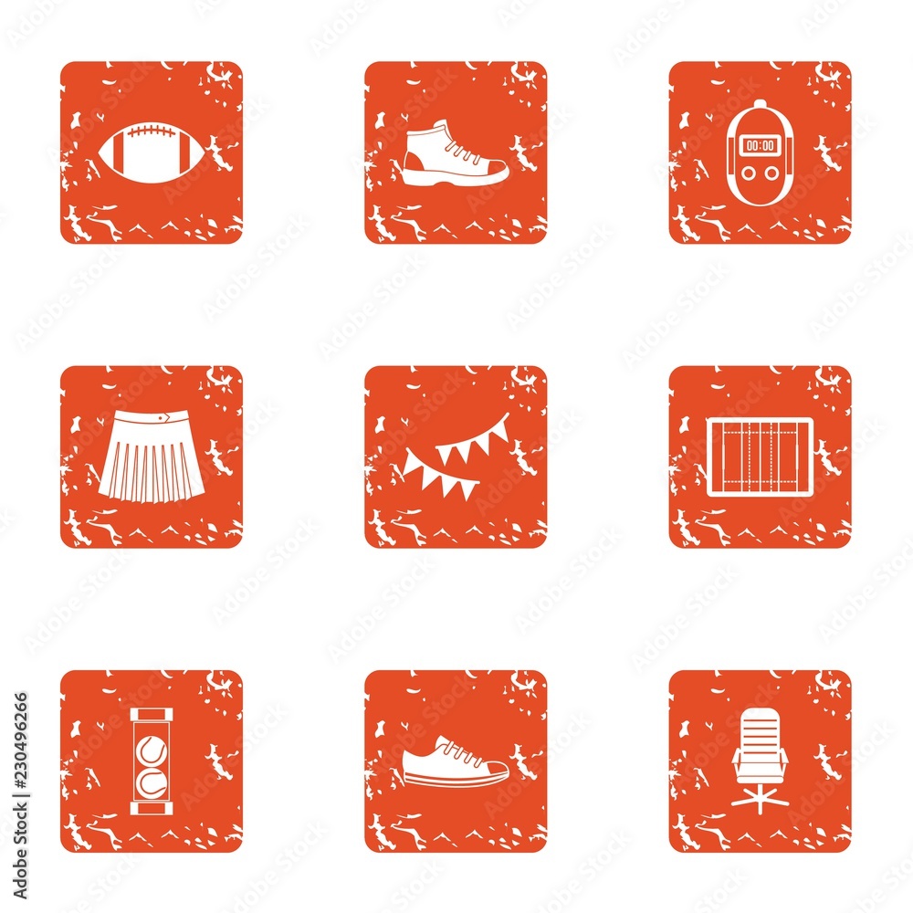Poster correct life icons set. grunge set of 9 correct life vector icons for web isolated on white backgrou