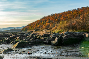Fototapeta premium Russian North. Kola bay. Autumn in Arctic.