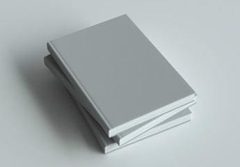 Stack of Book Mock-Up on gray background. 3d rendering.