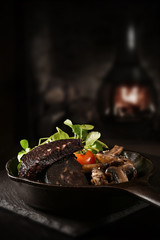 Black Pudding and Organic Mushrooms