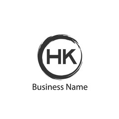 Initial Letter HK Logo Template Design