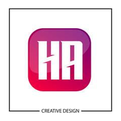 Initial Letter HA Logo Template Design