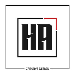 Initial Letter HA Logo Template Design