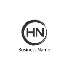 Initial Letter HN Logo Template Design