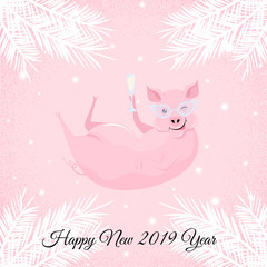 Pig with fir needles