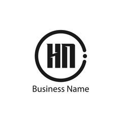 Initial Letter HN Logo Template Design