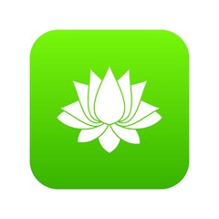 Lotus icon digital green for any design isolated on white vector illustration